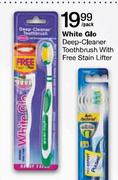 White Glo Deep-Cleaner Toothbrush with Free Stain Lifter-per pack
