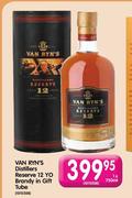 Van Ryn's Distillers Reserve 12 Yo Brandy In Gift Tube-1x750ml