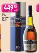 KWV 15 YO Brandy In Gift Tin-1x750ml