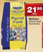 Marltons Parrot Food Fruit & Nut-800g