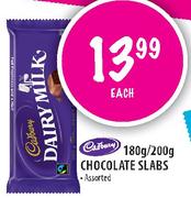 Cadbury Chocolate Slabs Assorted-180g/200g