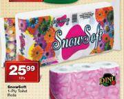 Snowsoft 1-Ply Toilet Rolls-10's