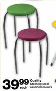 Quality Stacking Stool Assorted Colours-Each