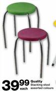 Quality Stacking Stool Assorted Colours Each