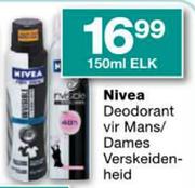 Nivea Deodorant Vir Mans/Dames Verskeidenheid-150ml elk