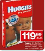 Huggies Dry Comfort Jumbo Pack Disposable Nappies-58's/68's/78's per pack