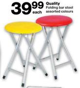Quality Folding Bar Stool Assorted Colours Each