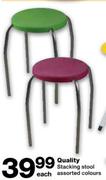 Quality Stacking Stool Assorted Colours Each