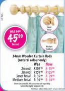 34mm Wooden Curtain Janet Finial