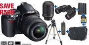Nikon D3100 Digital Camera Twin Lens Kit Bundle