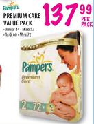 Pampers Premium Care Value Pack Mini 72's Per Pack