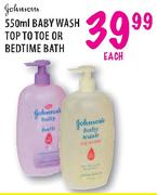 Johnson's Baby Wash Top to Toe or Bedtime Bath-550ml Each