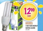 osram 11W/14W Energy Saving Globe-Each