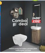 Geberit Combo Incl Cistern, Actuator Plate, Wallhung Pan And Seat