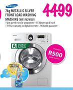 Samsung Metallic Silver Front Load Washing Machine-7kg (WF1702WEU) + Free 400ml Omo Auto