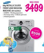 Samsung Metallic Silver Front Load Washing Machine-6kg (WF1602W52) + Free 400ml Omo Auto