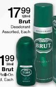 Brut Deodorant-120ml Each
