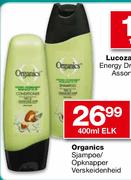 Organics Sjampoe/Opkanpper - 400ml Elk