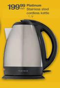 Platinum Stainless Steel Cordless Kettle-1.7Ltr Each