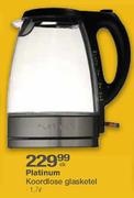 Platinum Koordlose Glasketel-1.7Ltr Elk
