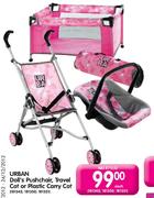 Urban Doll's Pushchair, Travel Cot Or Plastic Carry Cot-Each
