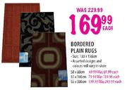 Bordered Plain Rugs-100 x 150cm each