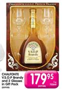 Chalfonte V.S.O.P Brandy & 2 Glasses In Gift Pack-1x750ml