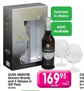Oude Meester Demant Brandy & 2 Glasses In Gift Pack-1x750ml