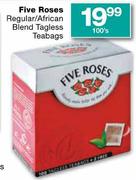 Five Roses Regular/African Blend Tagless Teabags - 100's