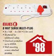 Ellies 8 Way Surge Multi-Plug