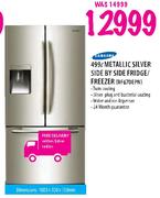 Samsung Metallic Silver Side By Side Fridge/Freezer (RF67DEPN) - 499 Ltr