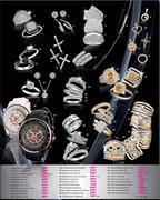 9ct Gold,Silver Diamond Quin Set-Each