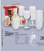 Tulip Hi-Bal Glasses Assorted-4 Pack Per Pack