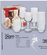 Tulip Beer Glasses Assorted-4 Pack Per Pack