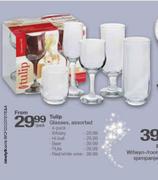 Tulip Flute Glasses Assorted-4 Pack Per Pack