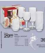 Tulip Red/White Wine Glasses Assorted-4 Pack Per Pack