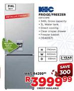 KIC Metallic Finish Fridge/Freezer-314Ltr