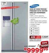Samsung Metal Graphite Finish Side-By-Side Fridge/Freezer-539Ltr