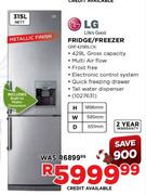LG Metallic Finish Fridge/Freezer-315Ltr