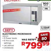 Defy Mirror Finish Electronic Microwave-28Ltr
