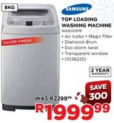 Samsung Silver Finish Top Loading Washing Machine-8kg