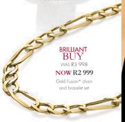 Gold Fusion Chain And Bracelet Set
