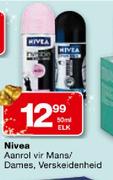 Nivea Aerosol For Men/Ladies Assorted-50ml Each