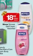 Nivea Shower Gel/Cream Assorted-250ml Each