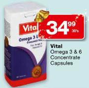 Vital Omega 3 & 6 Concentrate Capsules-30's