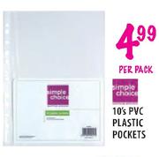 Simple Choice PVC Plastic Pockets-10's Per Pack