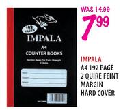 Impala A4 192 Page 2 Quire Feint Margin Hard Cover
