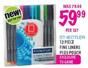 Staeotler Fine Liners Plus Pouch-12 Piece Each