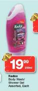Radox Body Wash/Shower Gel Assorted-250ml Each