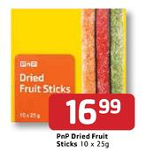 PnP Dried Fruit Sticks-10x25g
